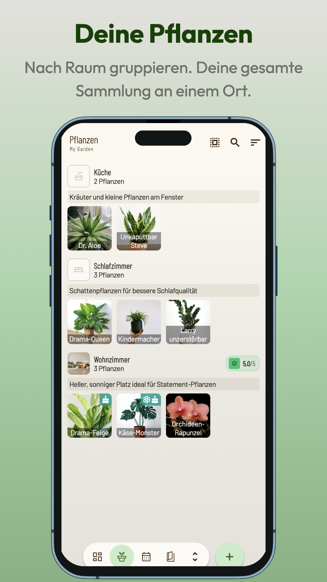 Planti App-Screenshot: Deine Pflanzen