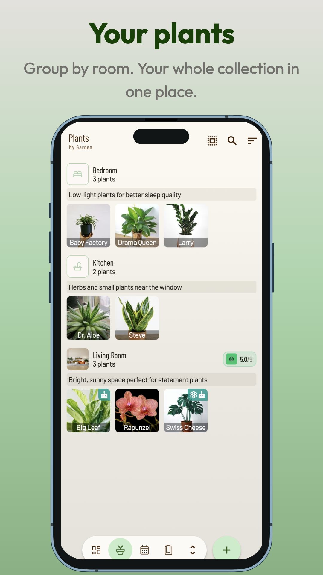 Planti app screenshot: Your plants