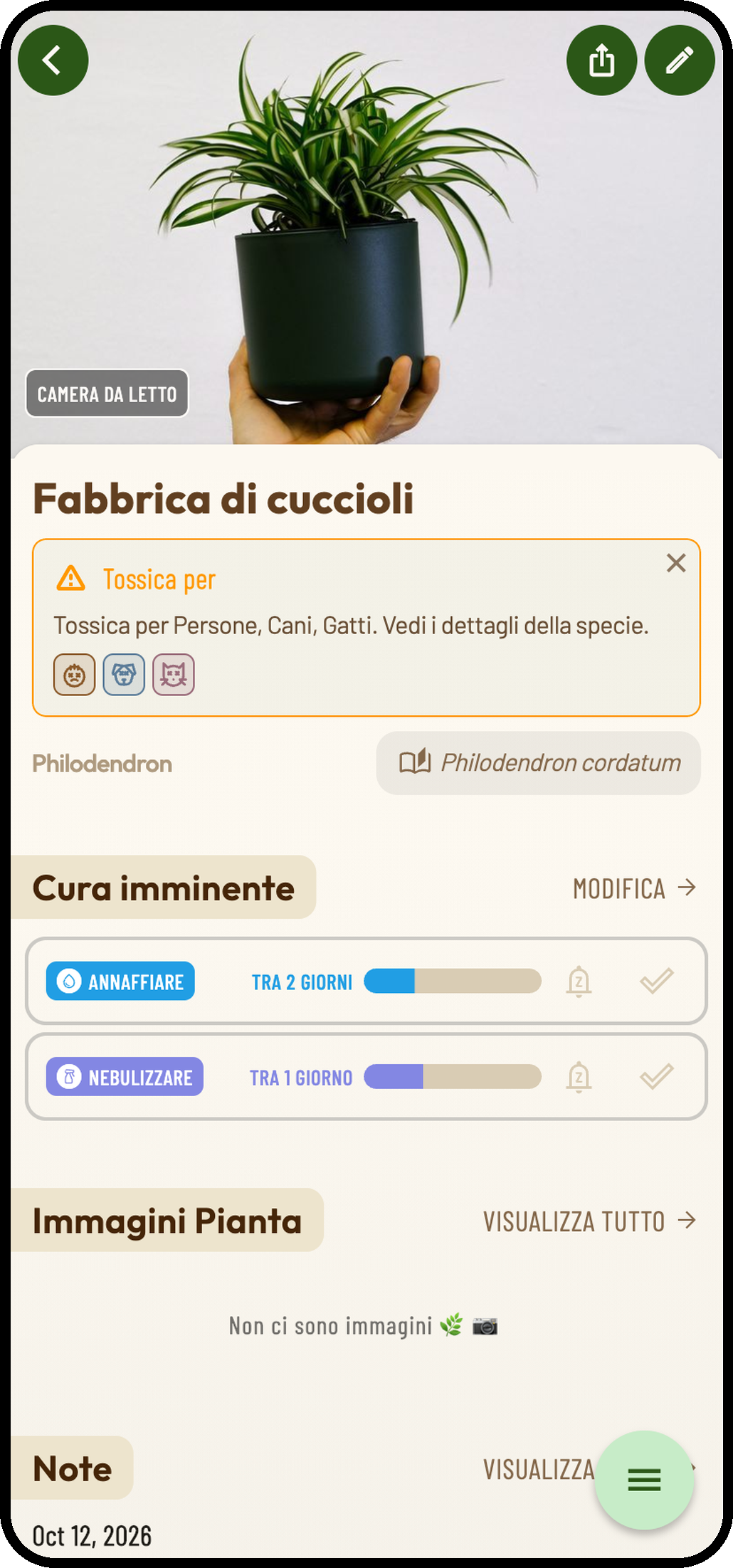 Screenshot Planti: Dettagli della pianta